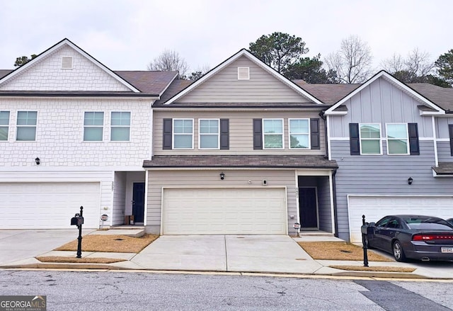 view of front of house with a garage