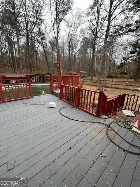 view of wooden deck