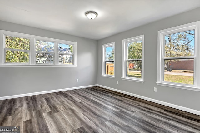 empty room with hardwood / wood-style floors