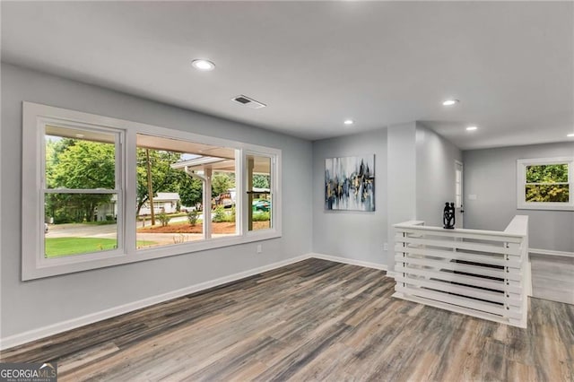 interior space with hardwood / wood-style flooring