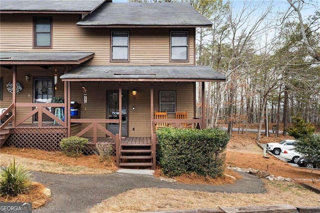 view of front of property with covered porch