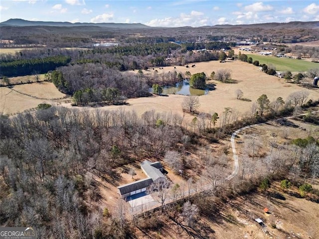 aerial view featuring a mountain view