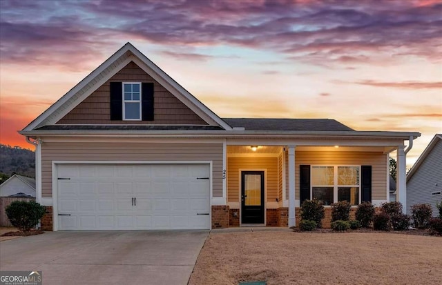 craftsman-style house with a garage