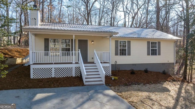 view of front of home with a porch