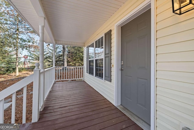 view of wooden deck