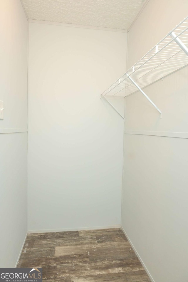 walk in closet featuring dark hardwood / wood-style floors