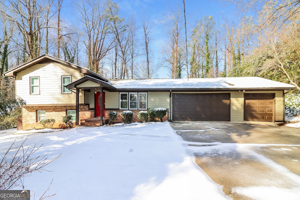 tri-level home with a garage