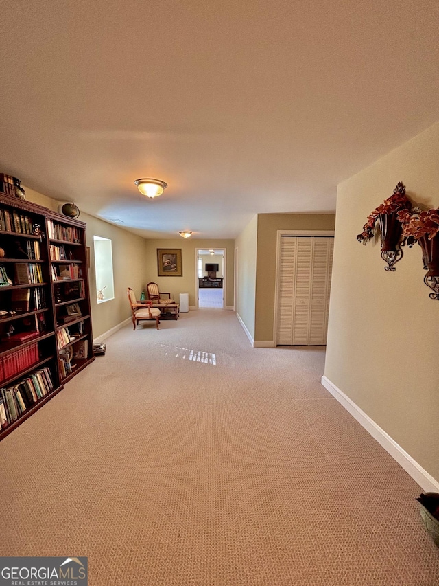 interior space featuring carpet