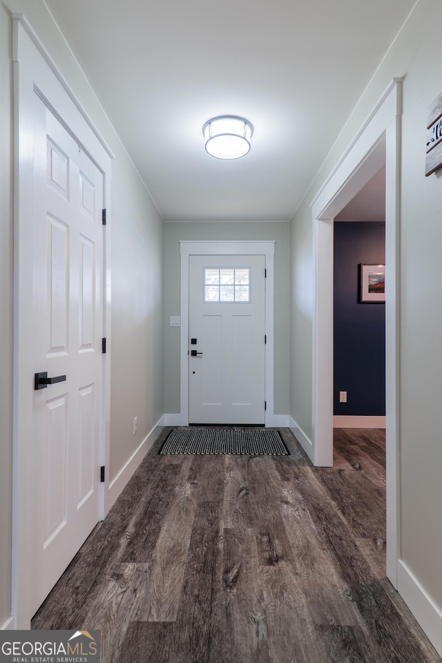 entryway featuring dark hardwood / wood-style floors