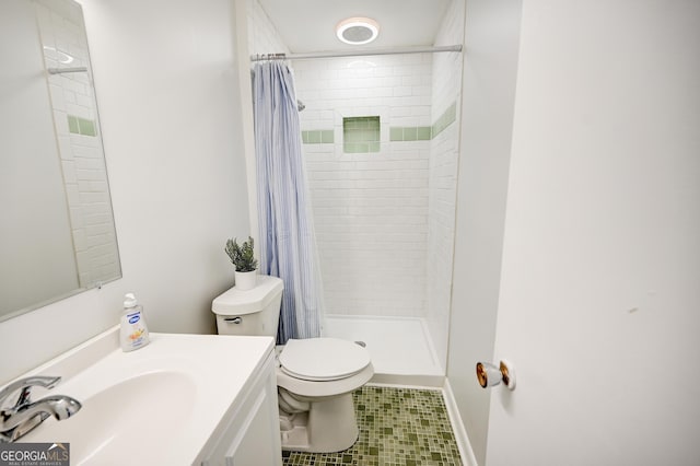 1202 Franklin Rd SW, Plainville, GA 30733 - full bathroom featuring toilet, a shower stall, and vanity