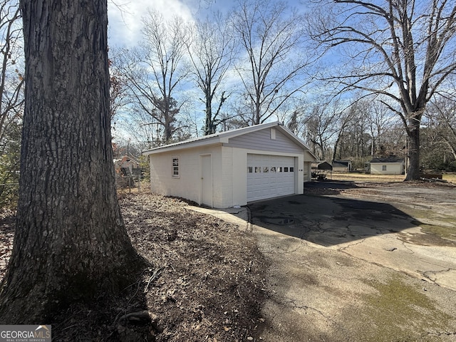 view of garage