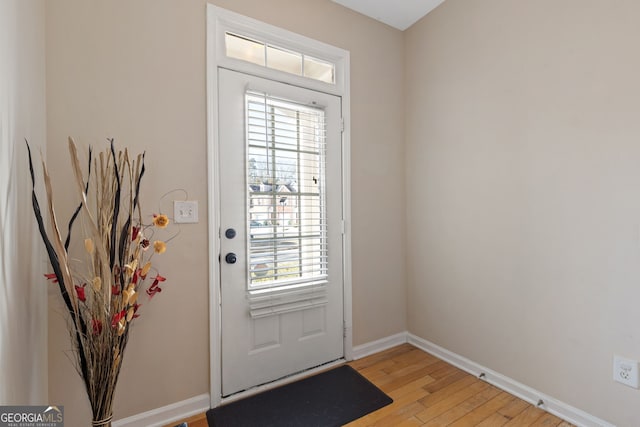 doorway featuring light hardwood / wood-style flooring