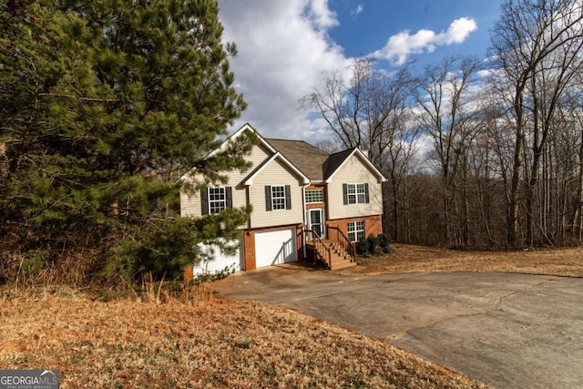 split foyer home with a garage