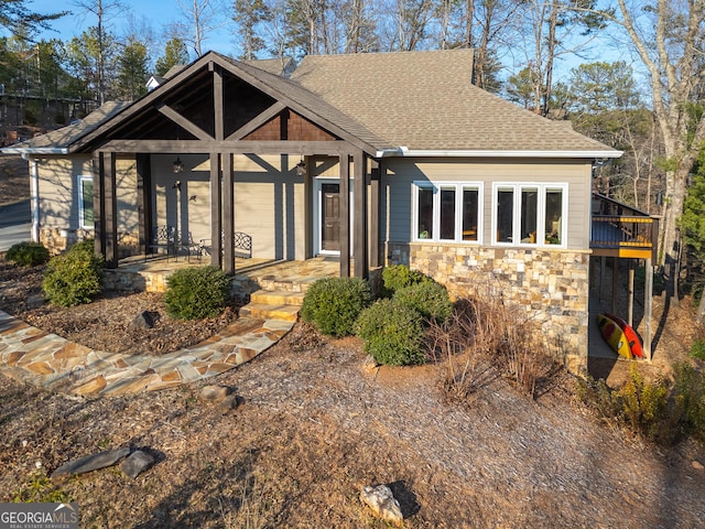 view of front of property with a patio