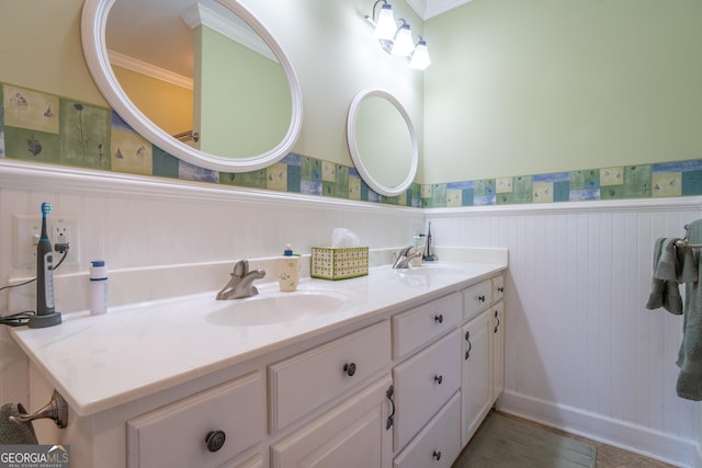 bathroom featuring vanity and tile patterned flooring