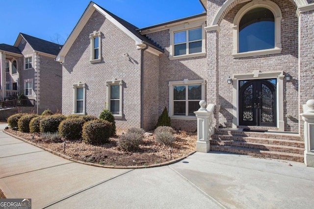 view of front of house with french doors