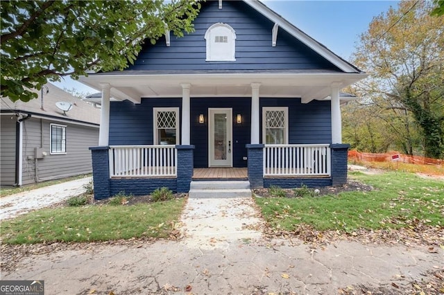 view of front of house featuring covered porch