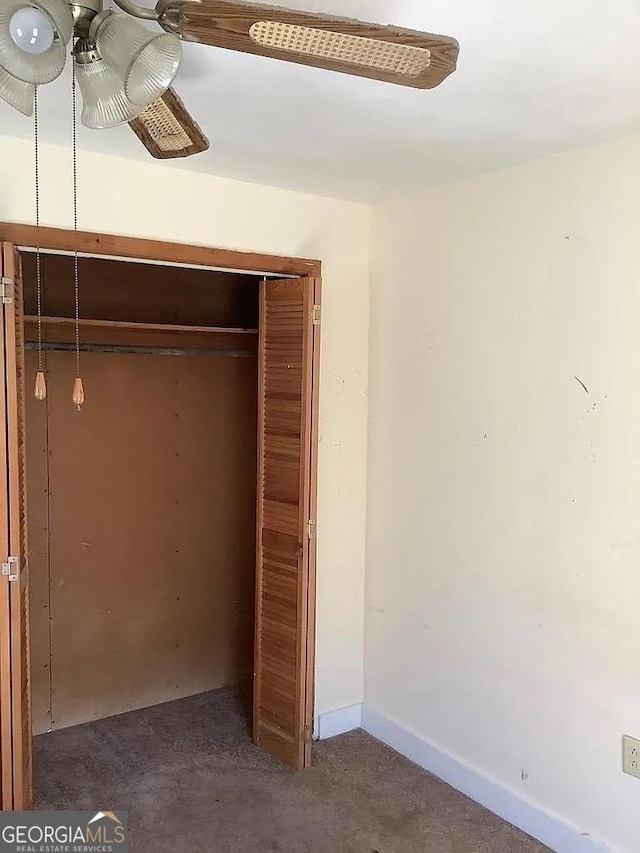 unfurnished bedroom featuring a closet