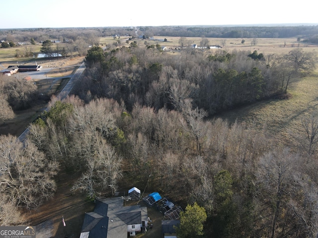 drone / aerial view with a rural view