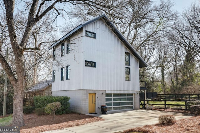 exterior space featuring a garage