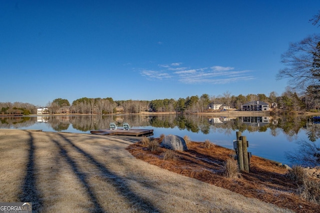 view of water feature featuring a dock