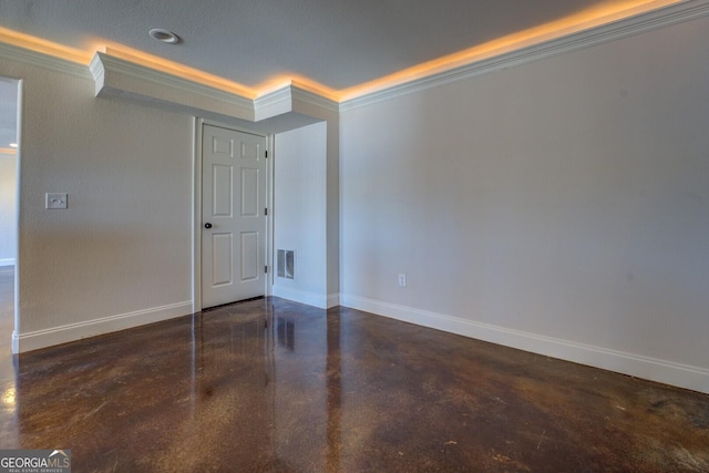 empty room with crown molding