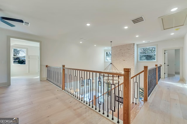 hall featuring light hardwood / wood-style flooring