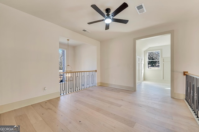 empty room featuring light wood-type flooring