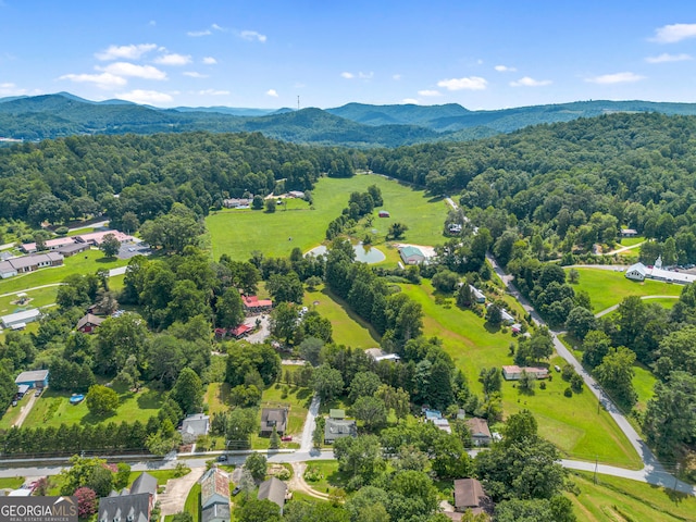 bird's eye view featuring a mountain view