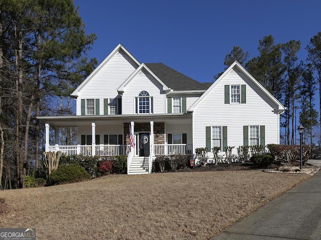 view of front of home with a porch