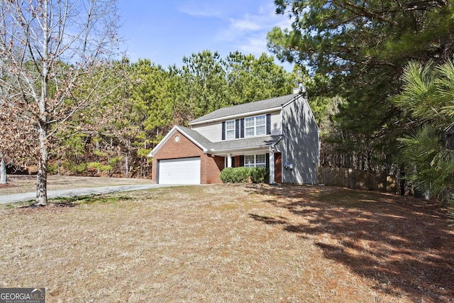 view of front facade with a garage