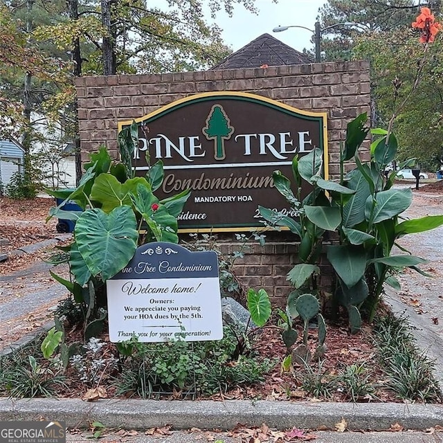 view of community sign