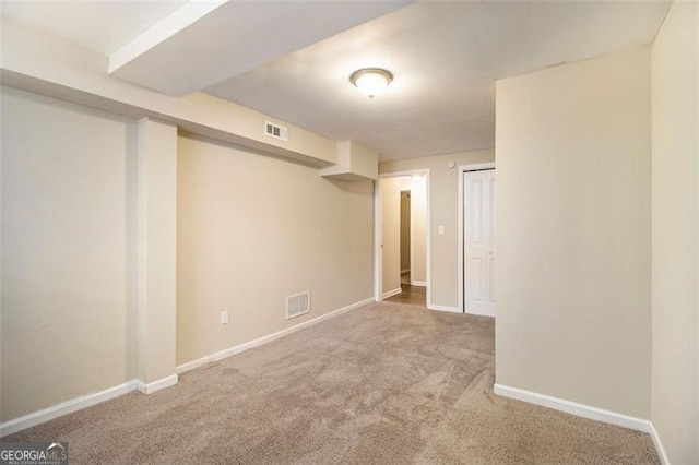 view of carpeted spare room