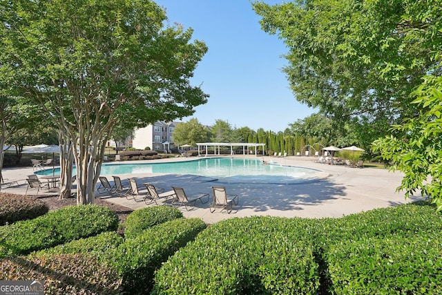 view of pool with a patio