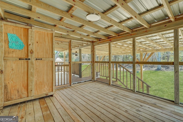 view of unfurnished sunroom