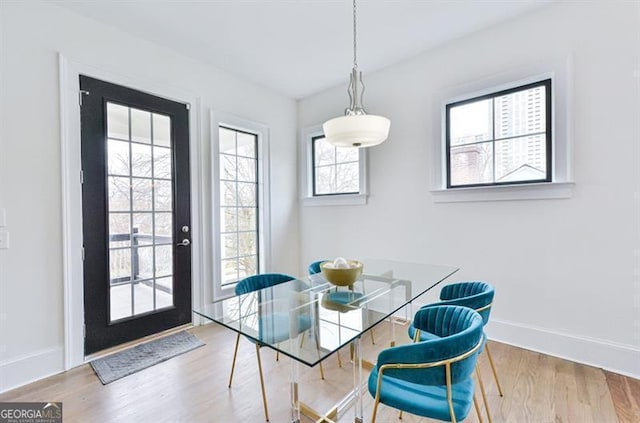 dining room with hardwood / wood-style floors