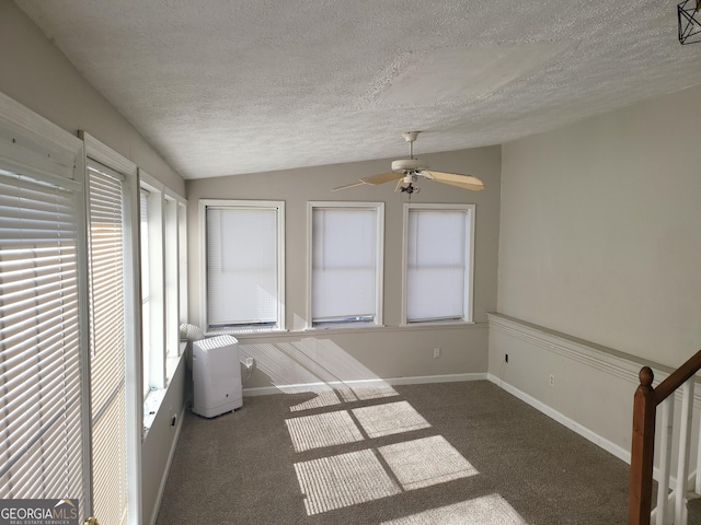 unfurnished sunroom with vaulted ceiling