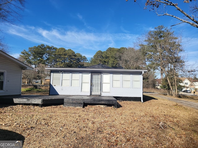 exterior space featuring a deck