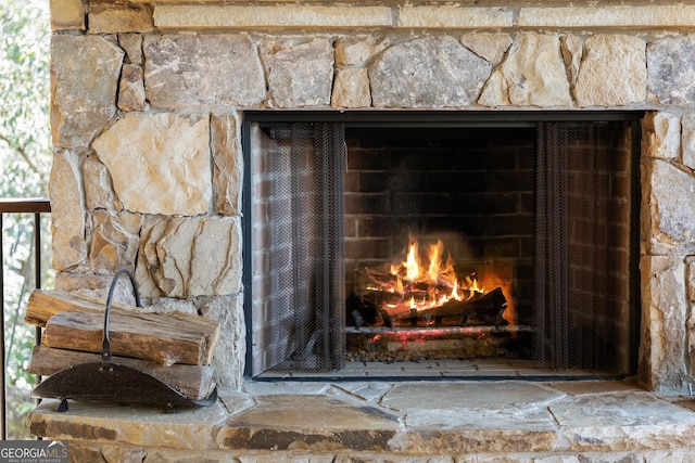 room details with a fireplace