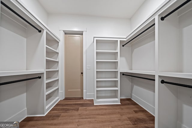 spacious closet featuring wood finished floors