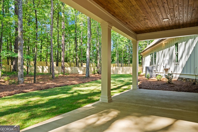 view of yard featuring a fenced backyard and a patio