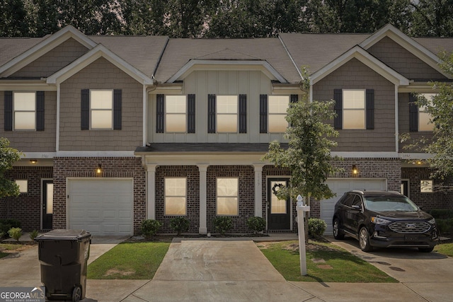 view of property featuring a garage