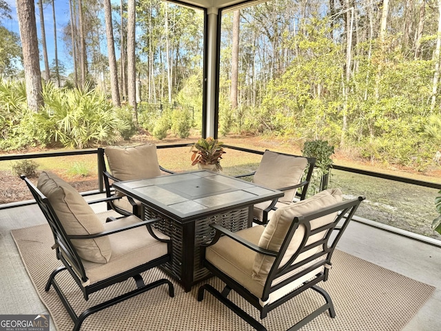 view of sunroom