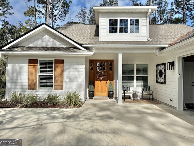 view of front of home with a porch