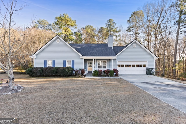 single story home featuring a garage