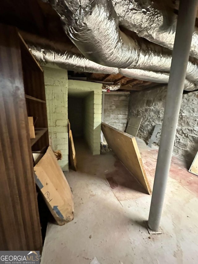 view of unfinished attic