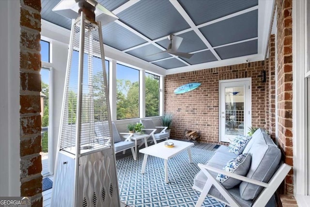 109 Slate Dr, Buford, GA 30518 - sunroom featuring ceiling fan and an outdoor living space
