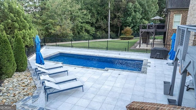 109 Slate Dr, Buford, GA 30518 - view of swimming pool with stairs and a patio area
