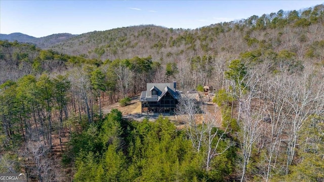 aerial view featuring a mountain view