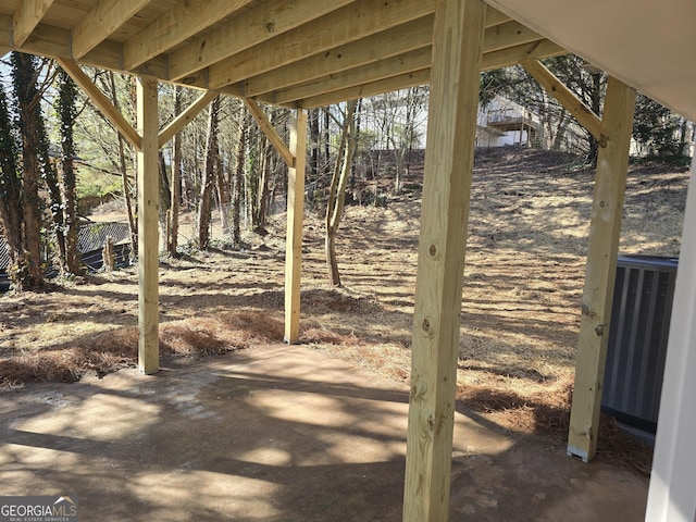 view of patio featuring central AC unit